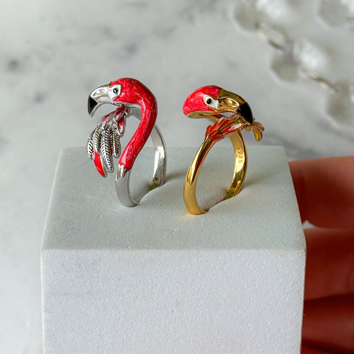 Statement Flamingo Rings