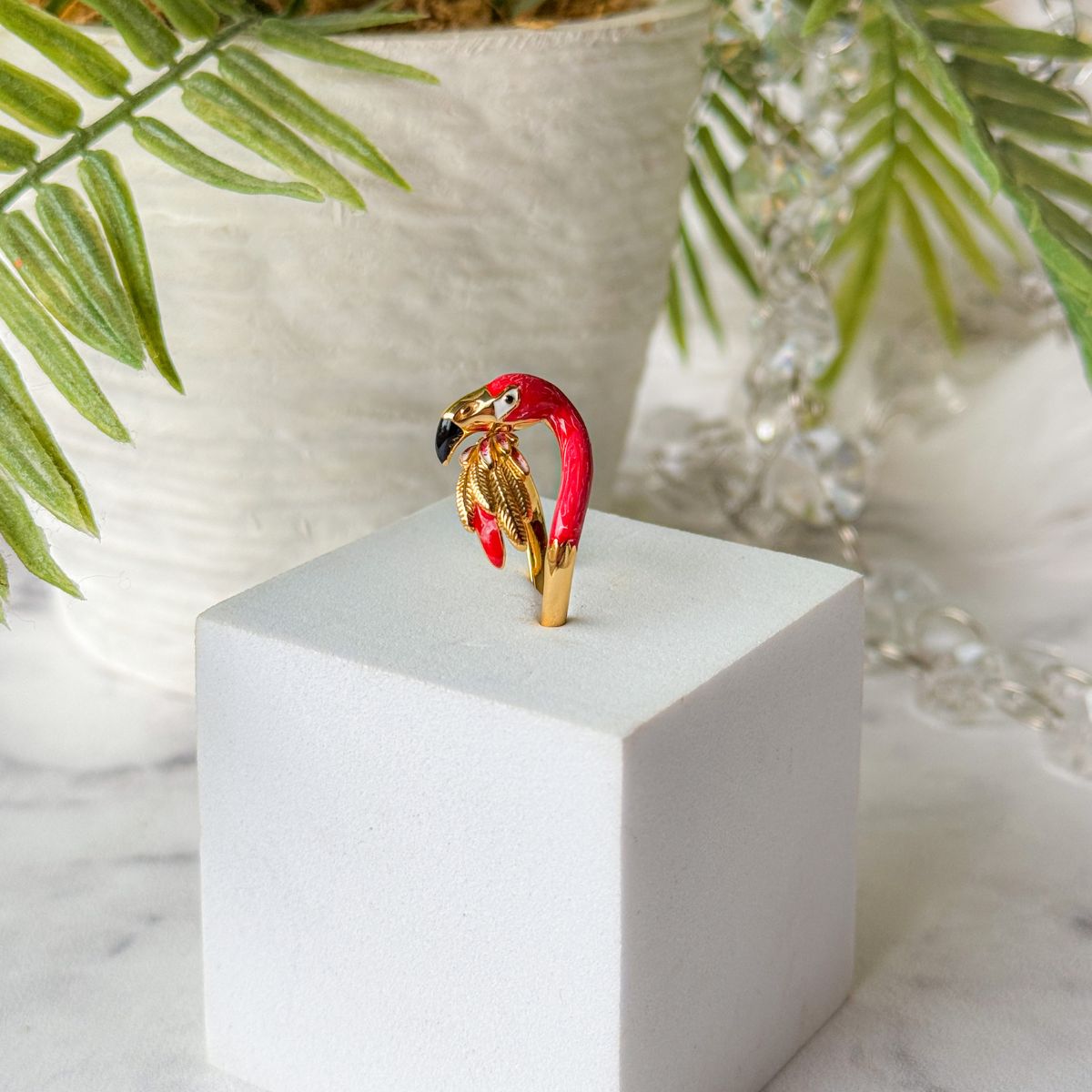 Statement Flamingo Rings