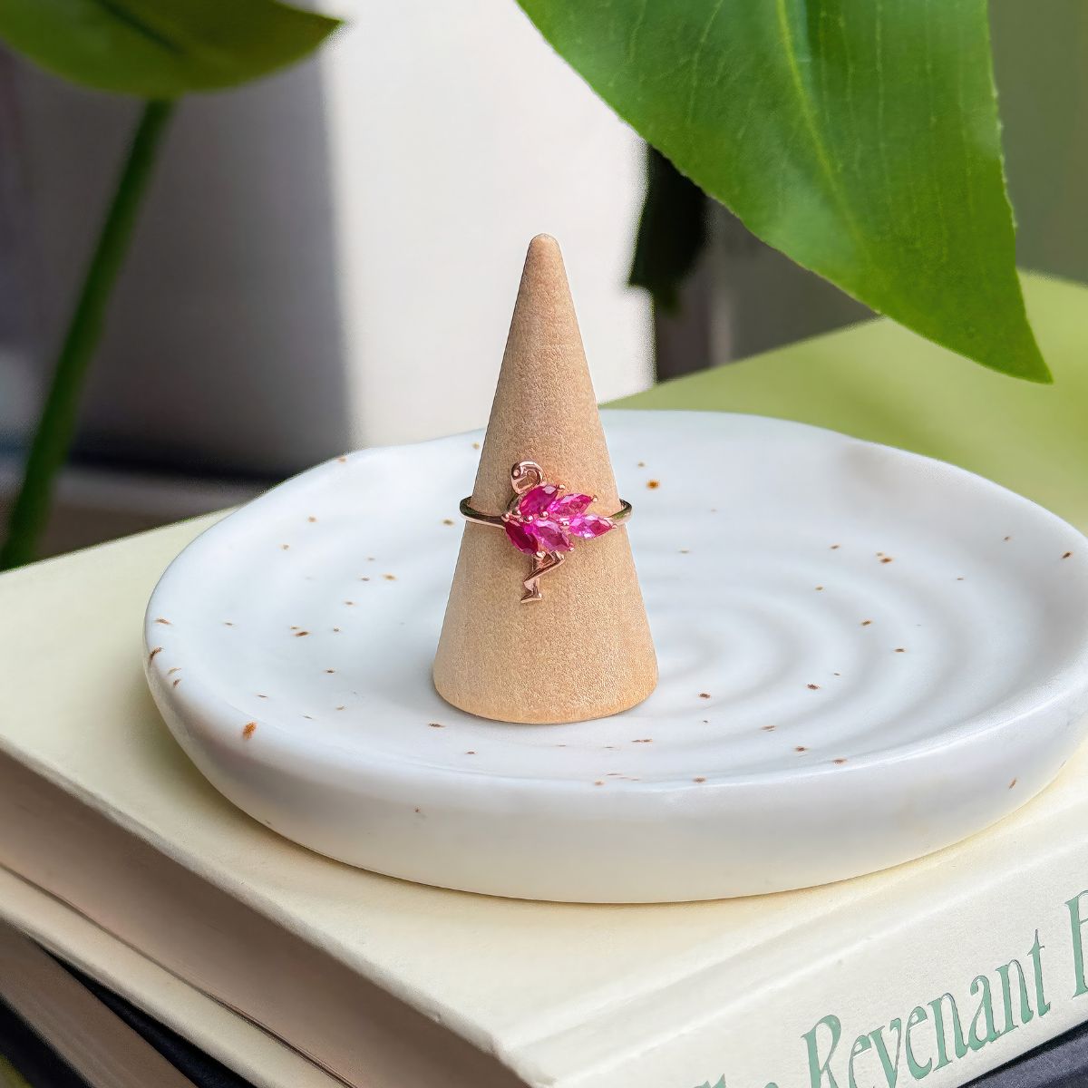 Sterling Silver Pink Flamingo Ring