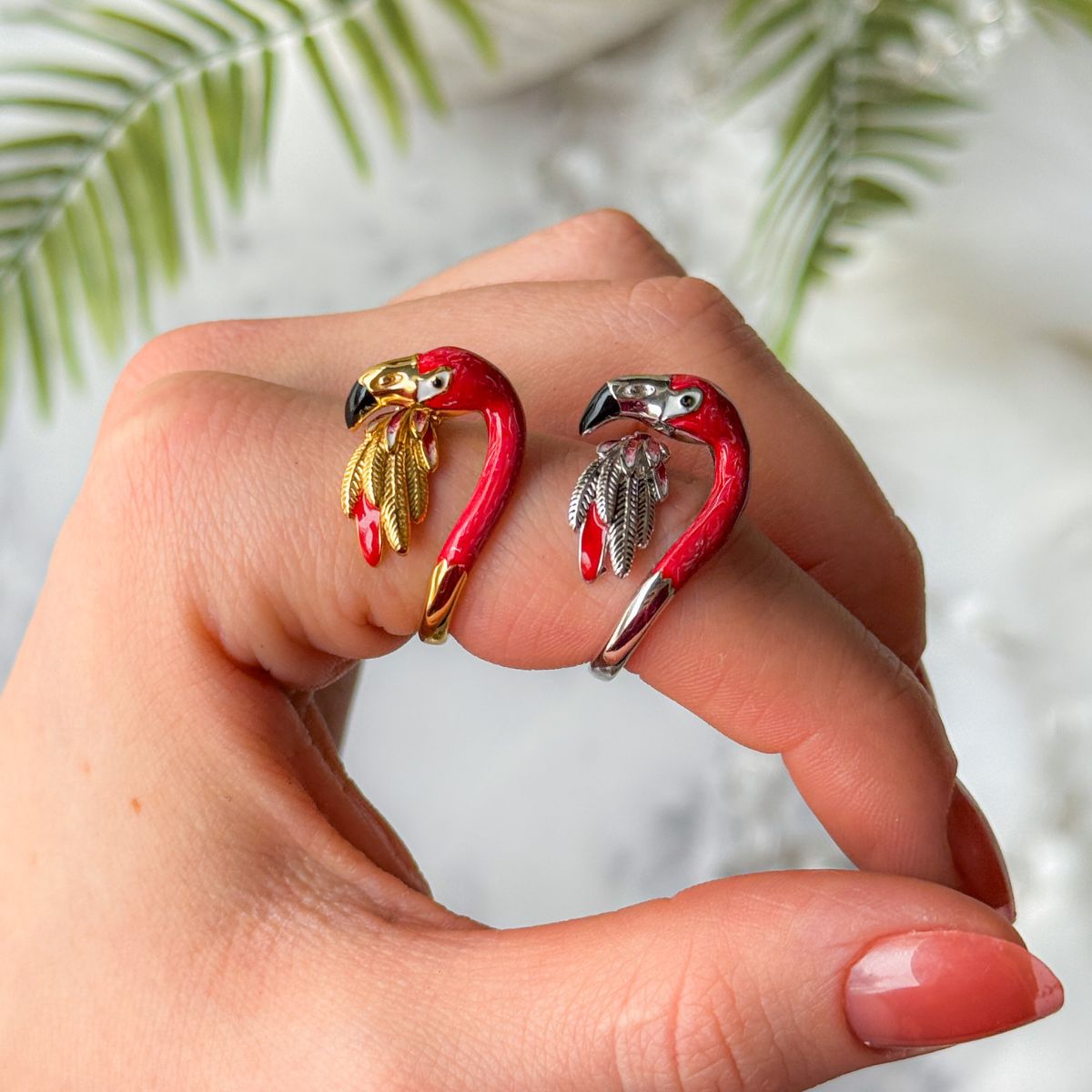 Statement Flamingo Rings