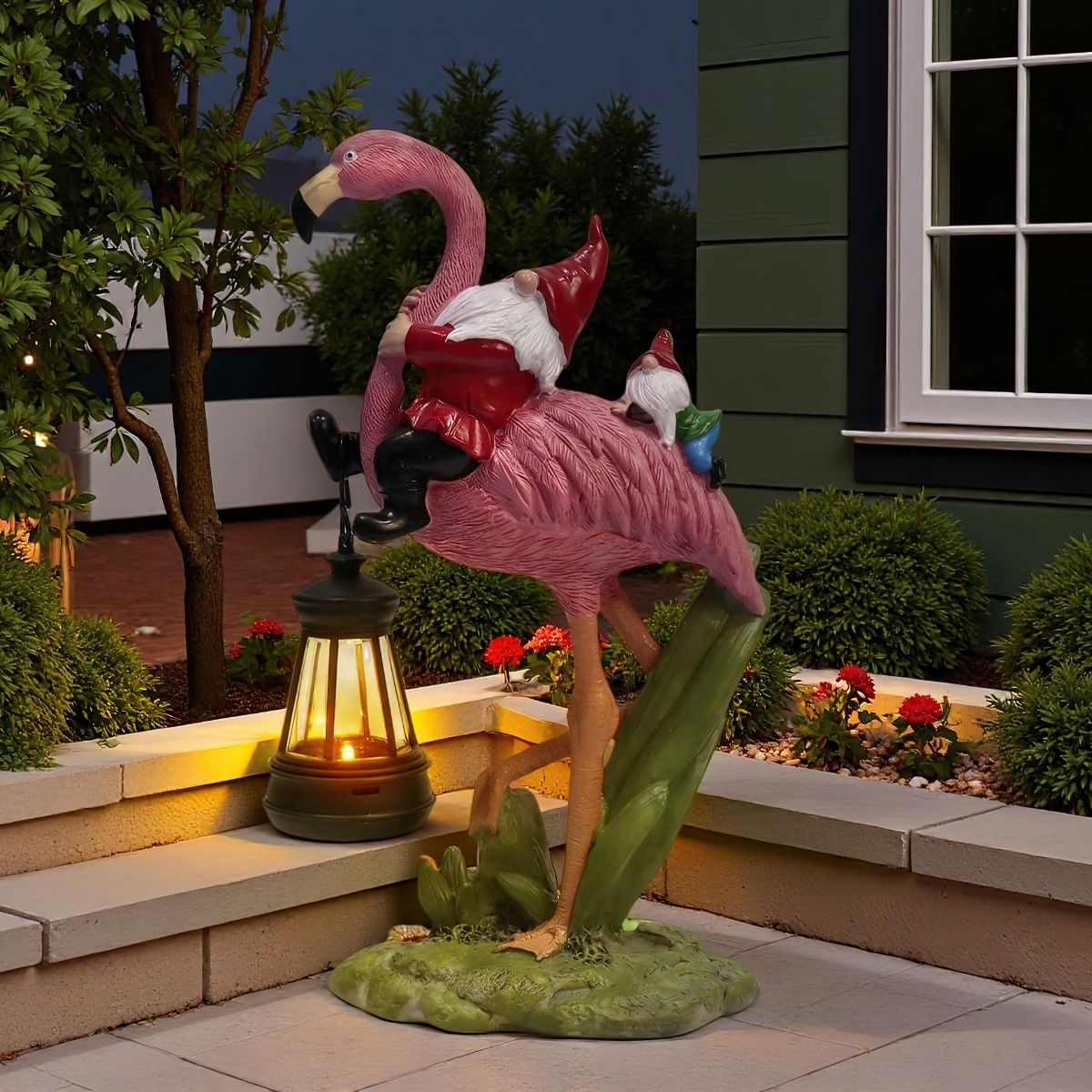 Flamingo Gnome Lantern