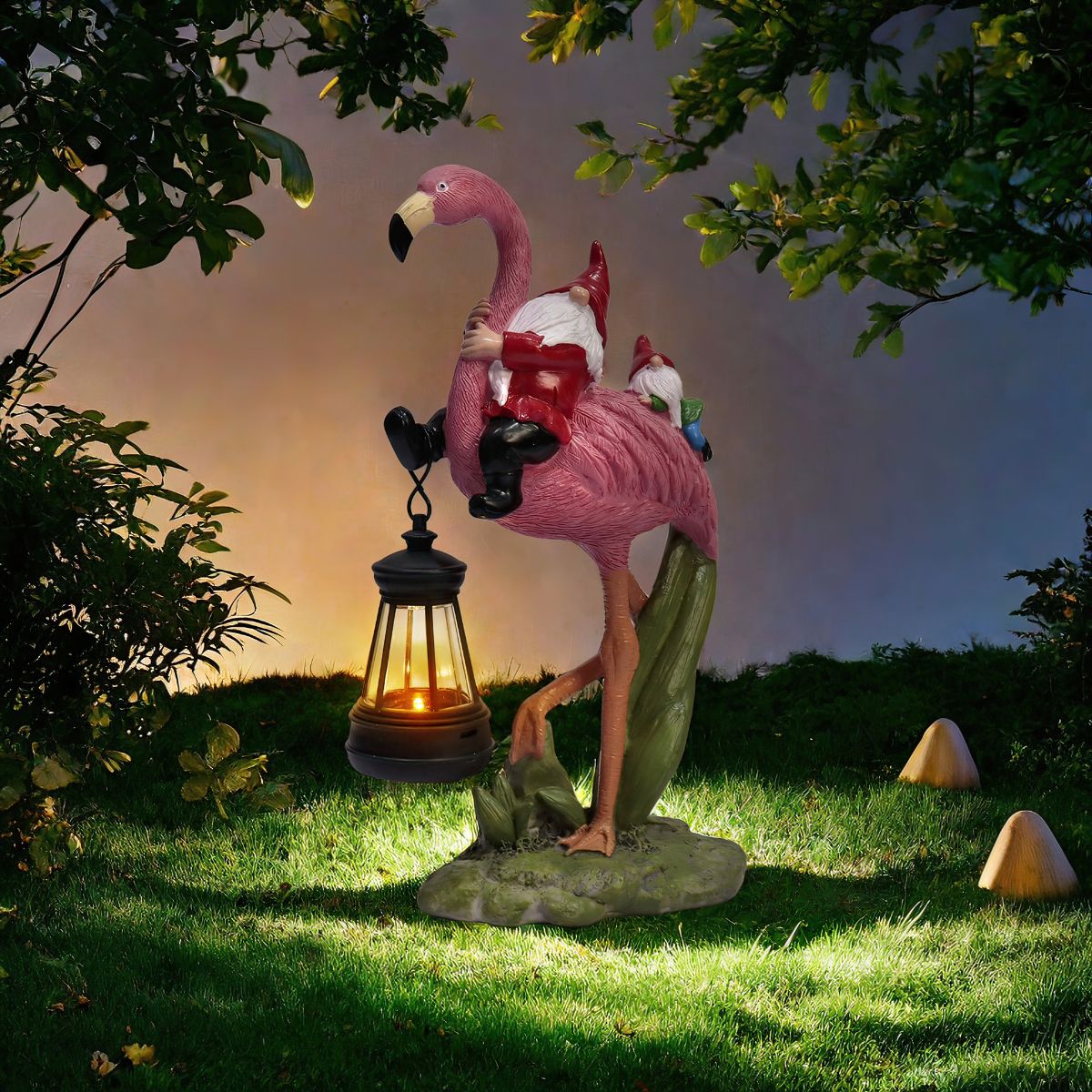 Flamingo Gnome Lantern
