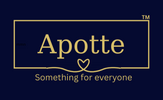 Apotte logo with a heart symbol on a dark blue background