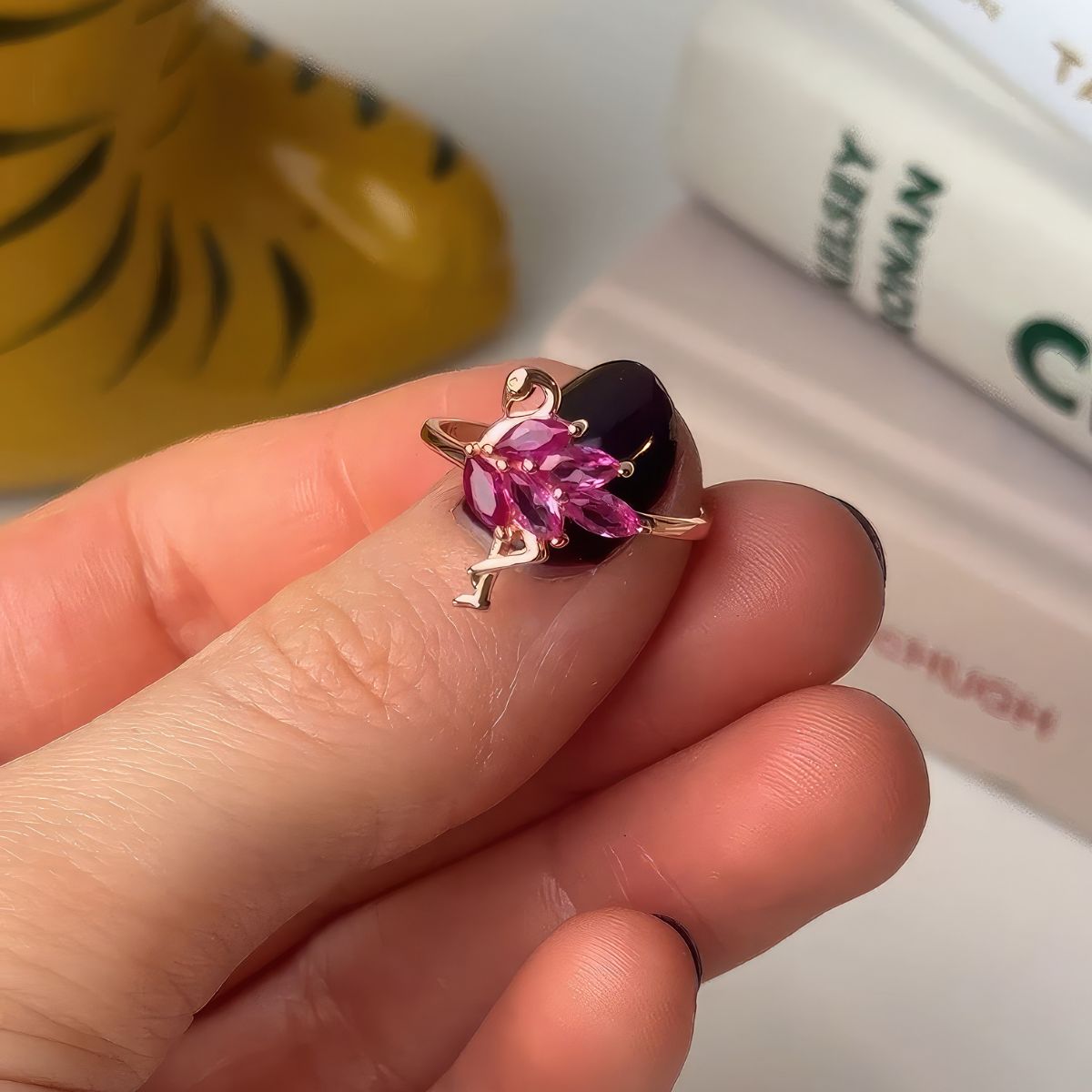 Sterling Silver Pink Flamingo Ring