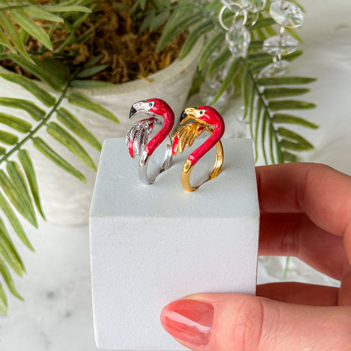 Statement Flamingo Rings
