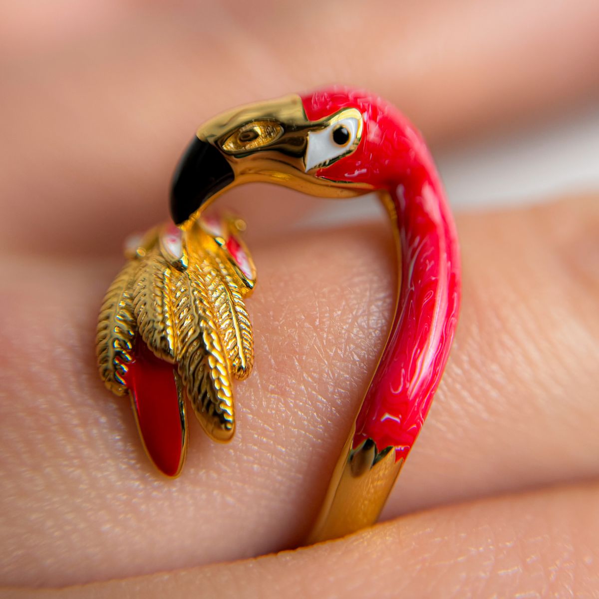 Statement Flamingo Rings